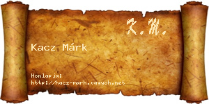 Kacz Márk névjegykártya